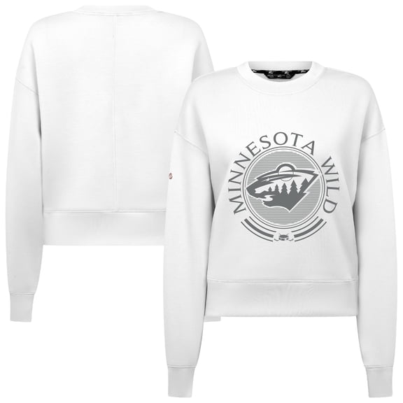 Women's Levelwear White Minnesota Wild Slate & Snow Sponge Tri-Blend Sweatshirt