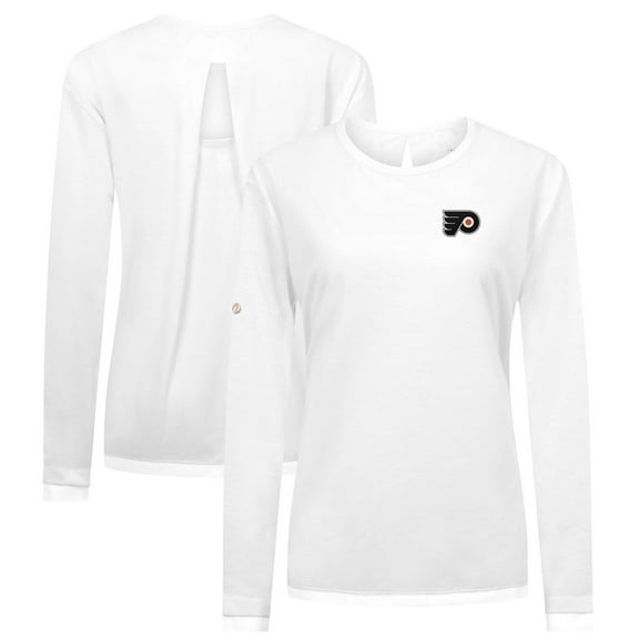 Women's Levelwear White Philadelphia Flyers Sequoia Primary Logo Long Sleeve T-Shirt