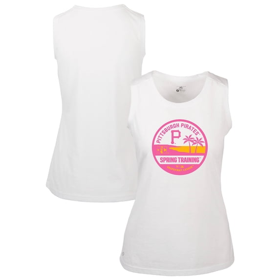 Women's Levelwear White Pittsburgh Pirates Macy Spring Training Badge Bold Tank Top
