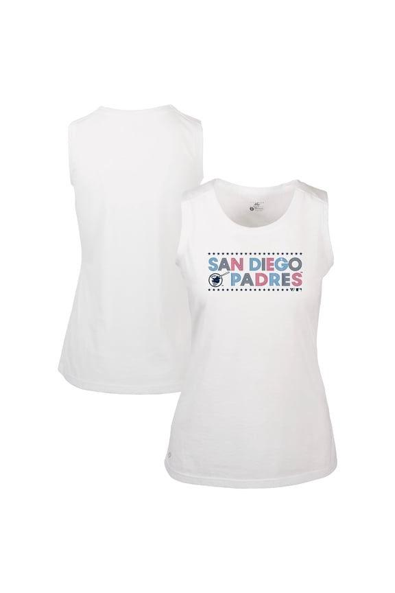 Women's Levelwear White San Diego Padres Independence Day Macy Star-Spangled Tank Top