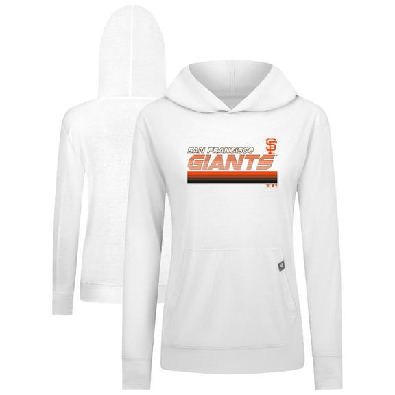 Women's Levelwear White San Francisco Giants Relay Breaker Pullover Hoodie