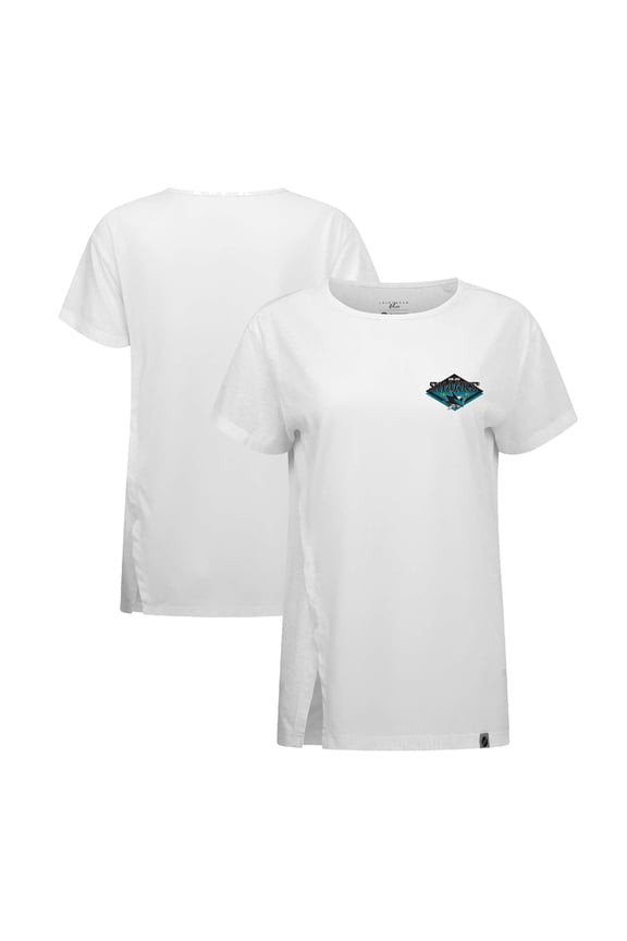 Women's Levelwear White San Jose Sharks Influx Club Patch 2.0 T-Shirt