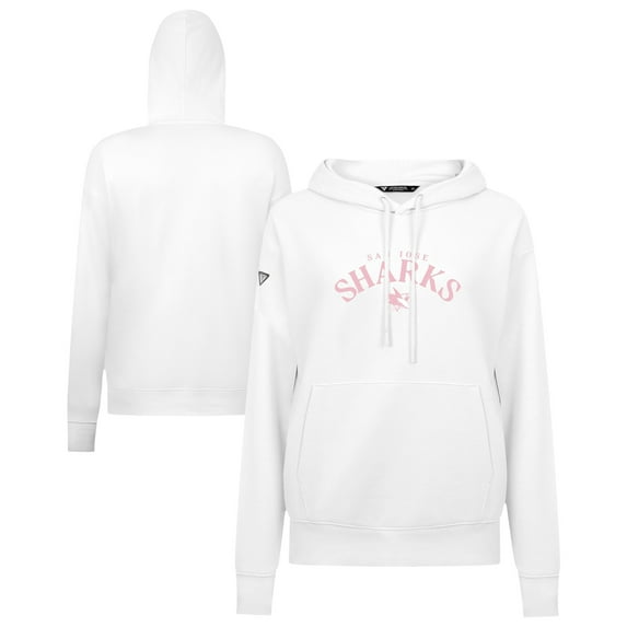 Women's-Levelwear White San Jose Sharks Mother's Day Adorn Arched Pullover Hoodie