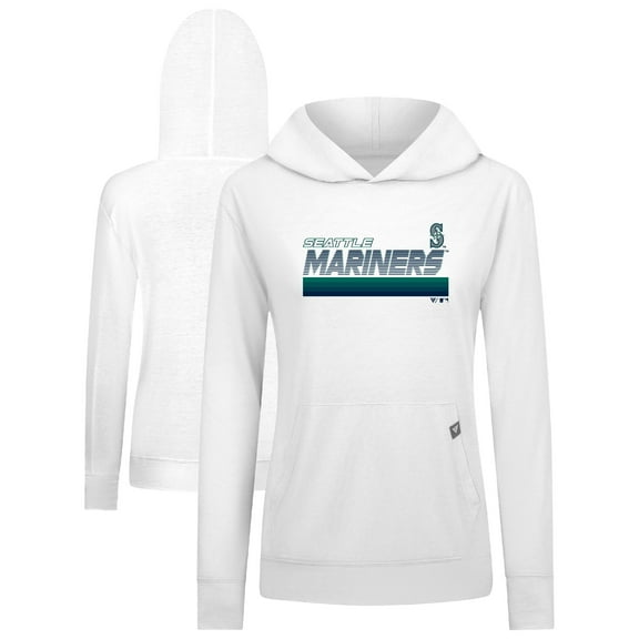 Women's Levelwear White Seattle Mariners Relay Breaker Pullover Hoodie