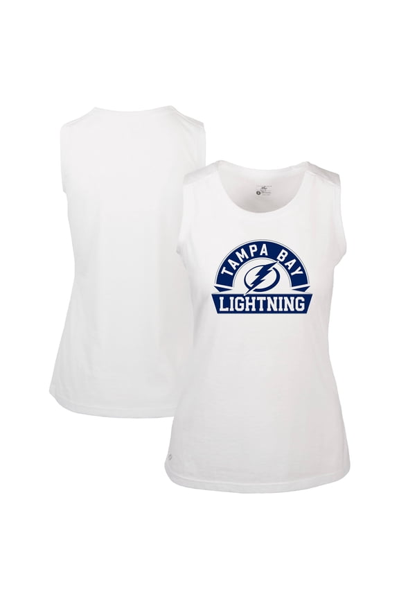 Women's Levelwear  White Tampa Bay Lightning Macy Banner Arch Tank Top
