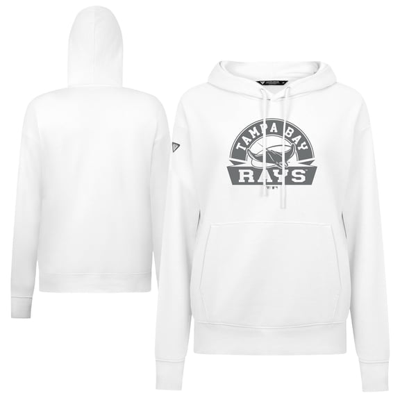 Women's Levelwear White Tampa Bay Rays Adorn Banner Arch Hoodie