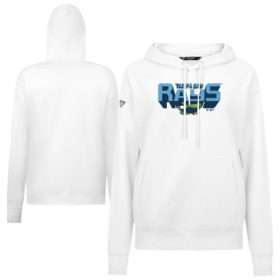 Women's Levelwear White Tampa Bay Rays Adorn Retro 3D Pullover Hoodie