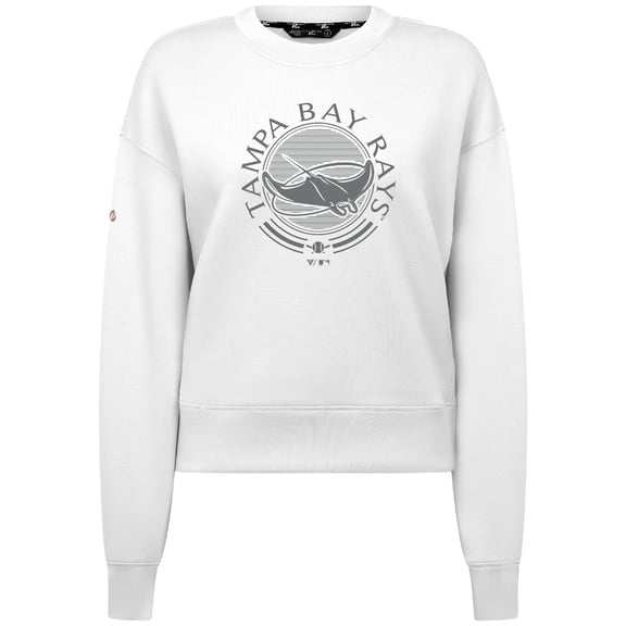 Women's Levelwear White Tampa Bay Rays Sponge Tri-Blend Grain Sweatshirt