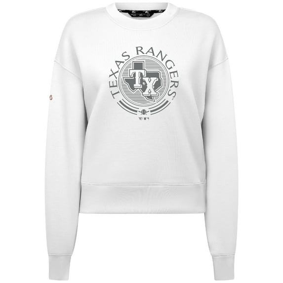 Women's Levelwear White Texas Rangers Sponge Tri-Blend Grain Sweatshirt