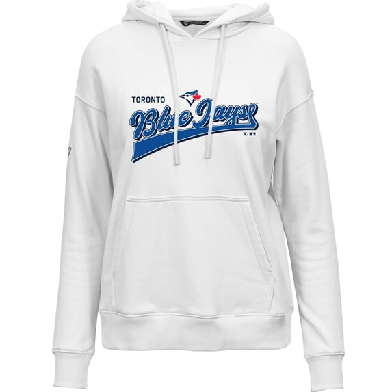 Women's Levelwear White Toronto Blue Jays Adorn Retro Rafter Pullover Hoodie