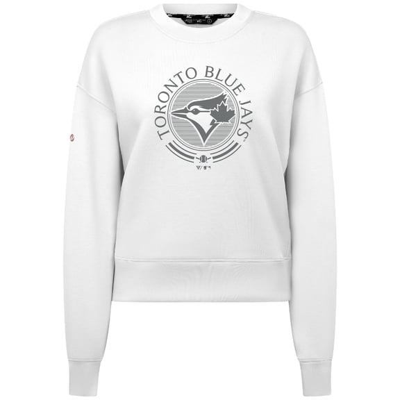 Women's Levelwear White Toronto Blue Jays Sponge Tri-Blend Grain Sweatshirt