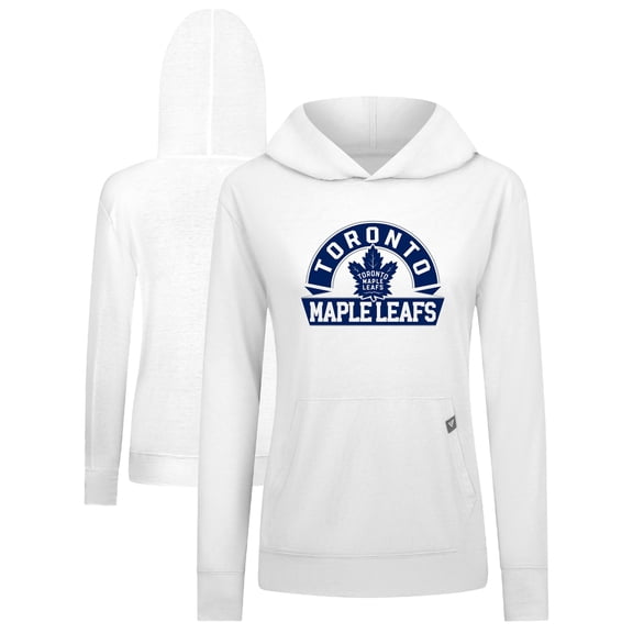 Women's Levelwear White Toronto Maple Leafs Relay Banner Arch Pullover Hoodie
