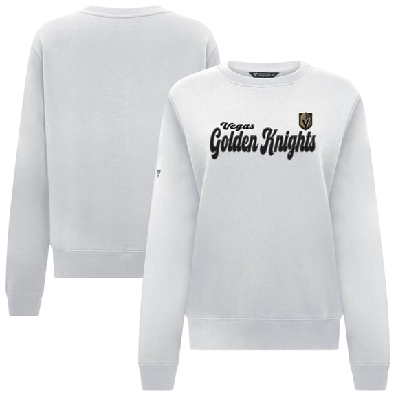 Women's Levelwear White Vegas Golden Knights Yvette Big Script Tri-Blend Sweatshirt