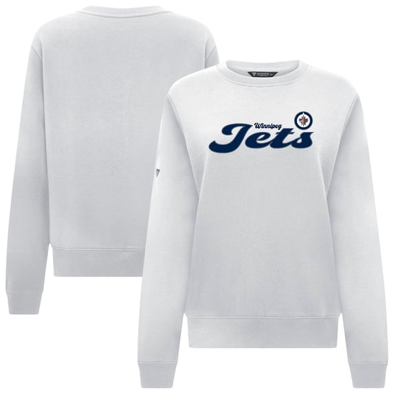 Women's Levelwear White Winnipeg Jets Yvette Big Script Tri-Blend Sweatshirt