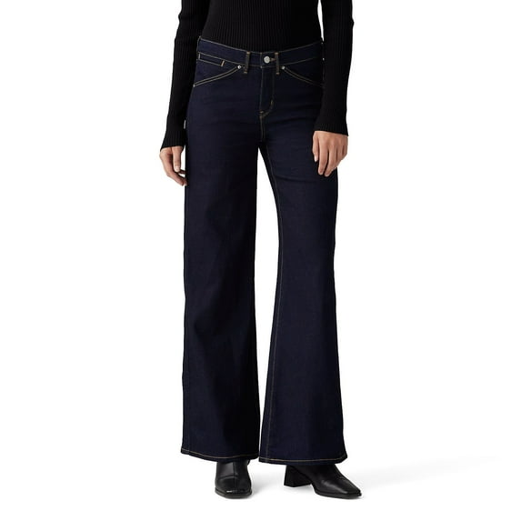 Women's 318 Shaping Stellar-Stretch Wide-Leg Jeans Color: Darkest Sky Size: 28