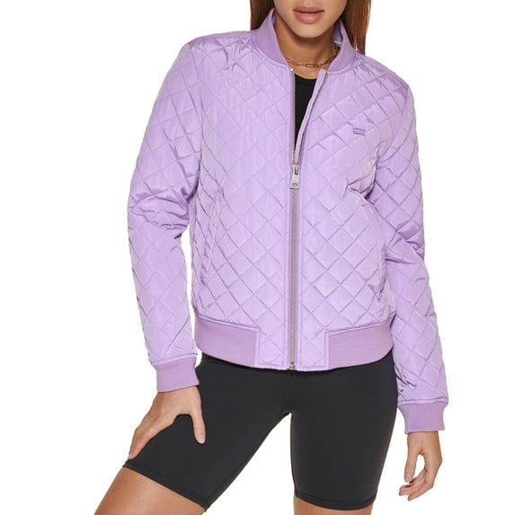 Women's Levi's® Diamond Quilted Bomber Jacket Color: Lilac Mist Size: MEDIUM