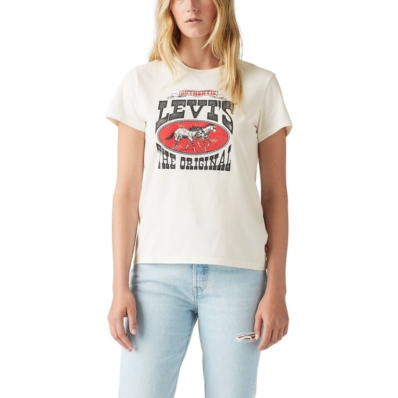 Women's Perfect Graphic Logo Cotton T-shirt Color: Levis Horse Poster Sugar Swizzle Size: XL