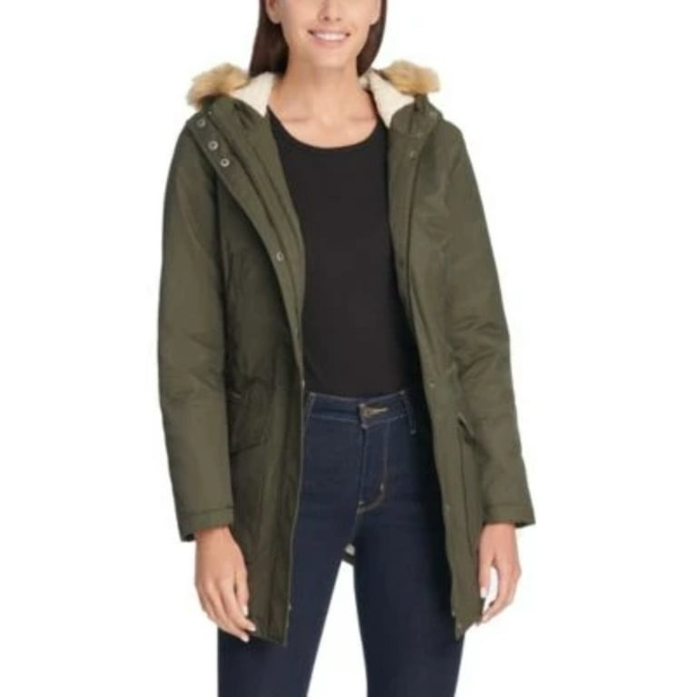 Women s Levi s Sherpa Lined Parka Jacket with Faux Fur Trimmed