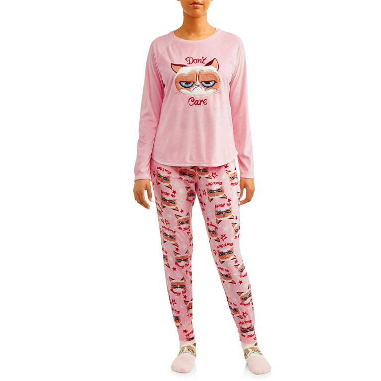 Women's Licensed Giftable Grumpy Cat Pajama Set 