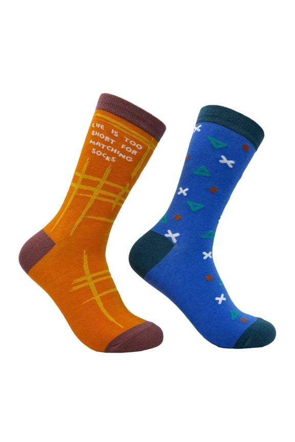 Women's Life Is Too Short for Matching Socks Funny Sarcastic Graphic Novelty Footwear