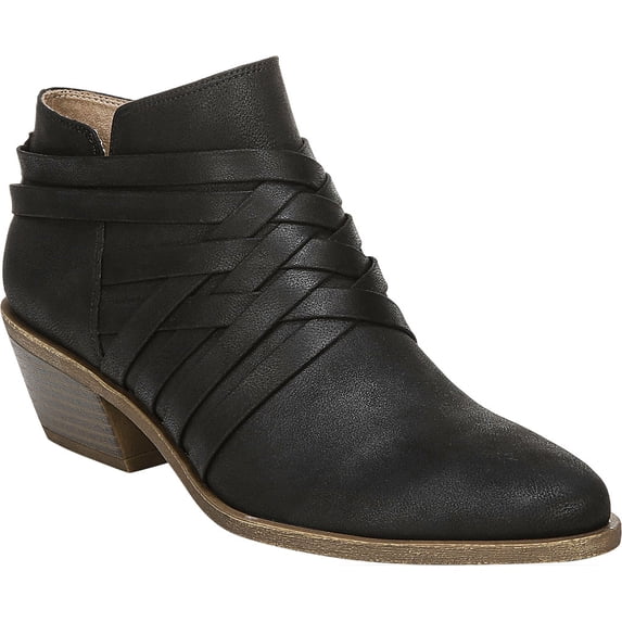 LifeStride Womens Prairie Faux Suede Zipper Ankle Boots Black 5 Medium (B,M)