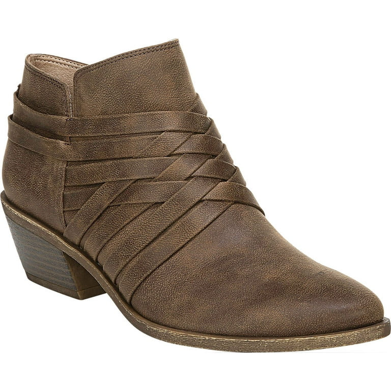 Women s Life Stride Prairie Ankle Bootie Brown Faux Leather 5.5 M Walmart
