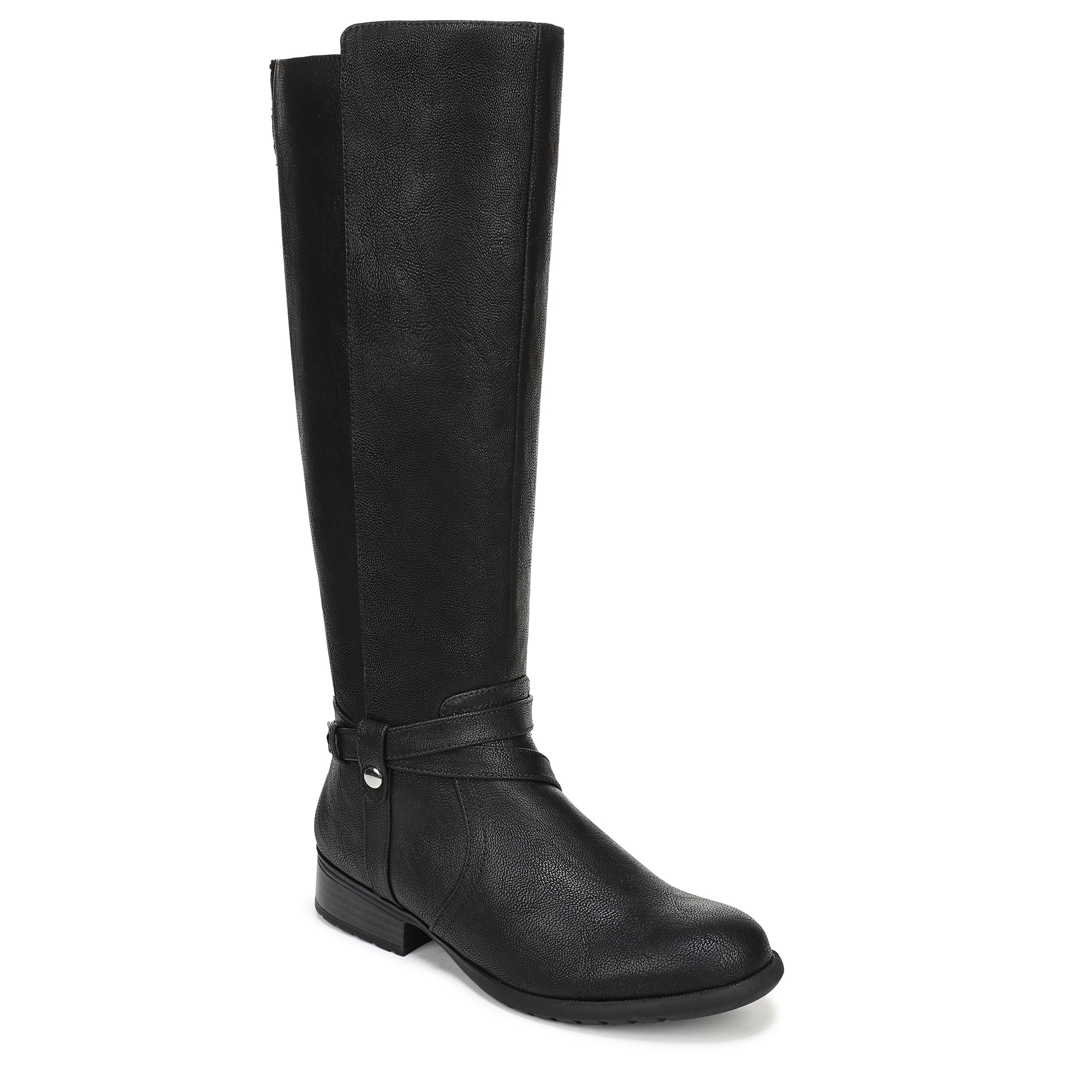 LifeStride Women's Berkley Knee High Boot - Moto-Inspired Wide Calf Boots With 1.75 Inch Heel