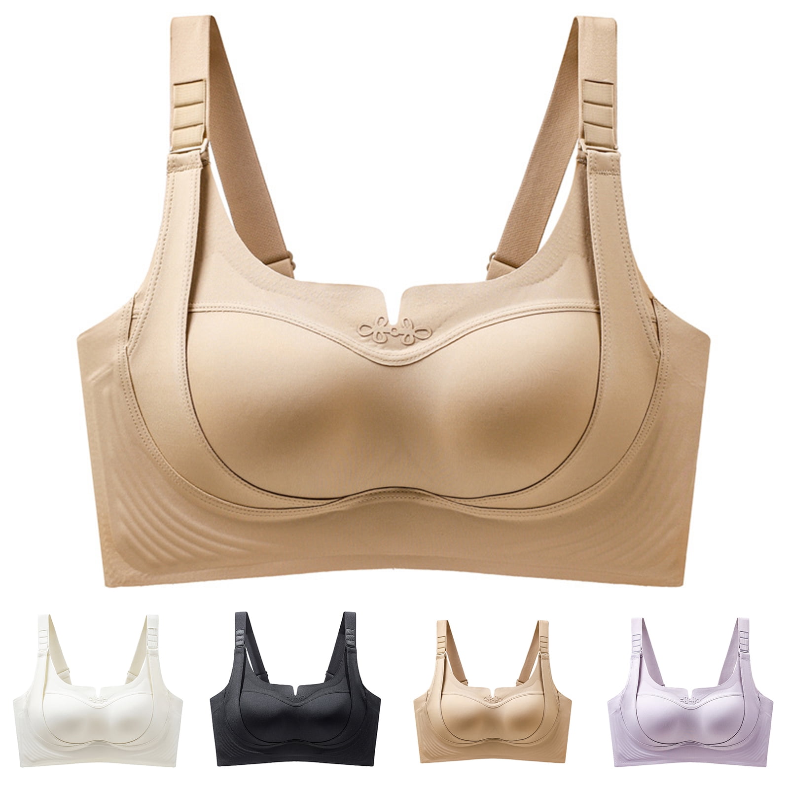 Women's Lifting Latex Care Bra Without Steel Rings,Gathered Push Up Bra ...