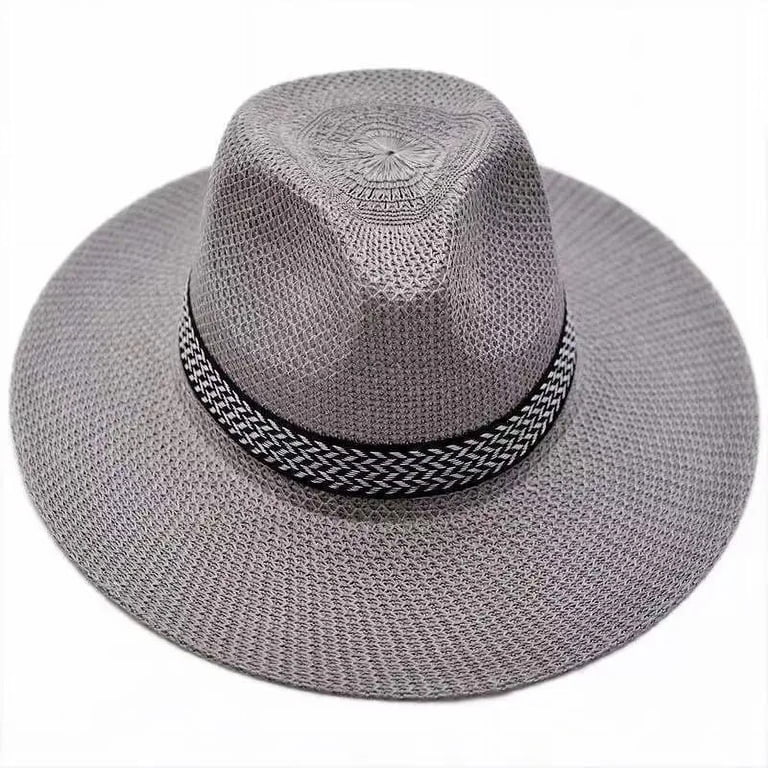 Light Gray Wide-Brim Straw Sun Hat for Women Wide Brim Straw Sun Hat with Chin Strap - Scala Hats  main image 3