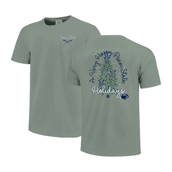 Women's  Light Green Penn State Nittany Lions Christmas Tree Comfort Colors T-Shirt