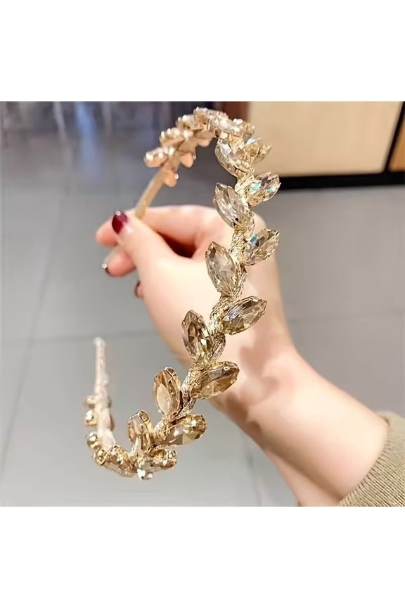 Women's Light Luxury Crystal Diamond Headband - Elegant Handcrafted Hair Accessory for Weddings, Parties, and Special Occasions