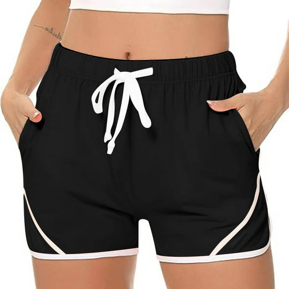 Women's Light Pink Athletic Shorts Under $10 Drawstring Elastic Waist Yoga Gym Outfit Loose Running Shorts