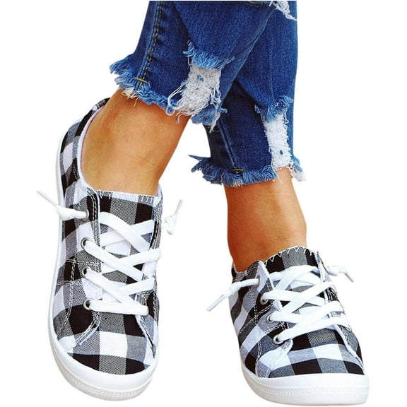 Women's Light Shoes | Fashion Casual Lace-Up Low Top Flats for Walking, Driving and Outdoor Wear