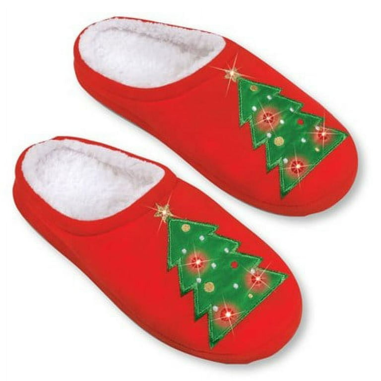 Light up christmas slippers sales