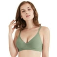 thumbnail image 1 of Women's Lightly Lined Bra Low Cut Deep V Underwear Crop Top Female Seamless Support Regular Bralette Soft Breathable Bras Stretch Ultra-Thin Comfy Brasiere, 1 of 4