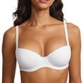 thumbnail image 1 of Women's Lightly Padded Balconette Bra Tshirt Supportive Demi Underwire Plus Size, 1 of 4