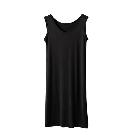 Women's Lightweigh Tank Nightgown Stretch Sleeveless Sleepwear Soft Crew Neck Chemise Nightdress
