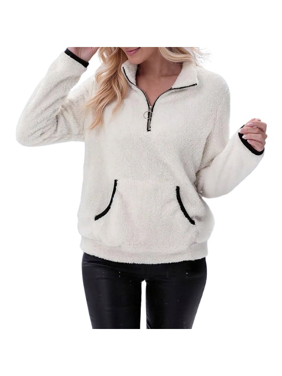 Women's Lightweight 3/4 Zip Coat With Pockets Pullover Sweaters 2025 Fall Tops Boho Long Sleeve Tops Pack Warm Windbreaker Long Coat