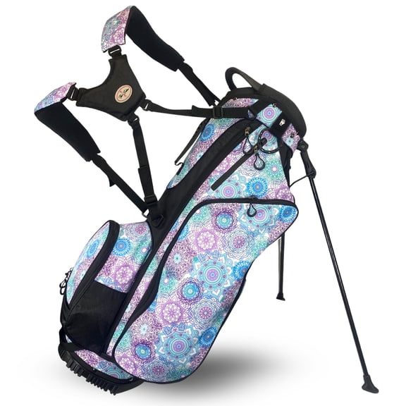 Women's Lightweight 4-Way Women's Golf Stand Bag | Taboo Fashions Stand Bag | Range Bag, Par 3, Executive Course | Self Flexing Stand, Adjustable Strap (Mandala Dreams)