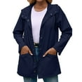 thumbnail image 1 of Women's Lightweight Anorak Jacket for Hiking Outdoor Activities Windproof Mid Length Hooded Coat, 1 of 2