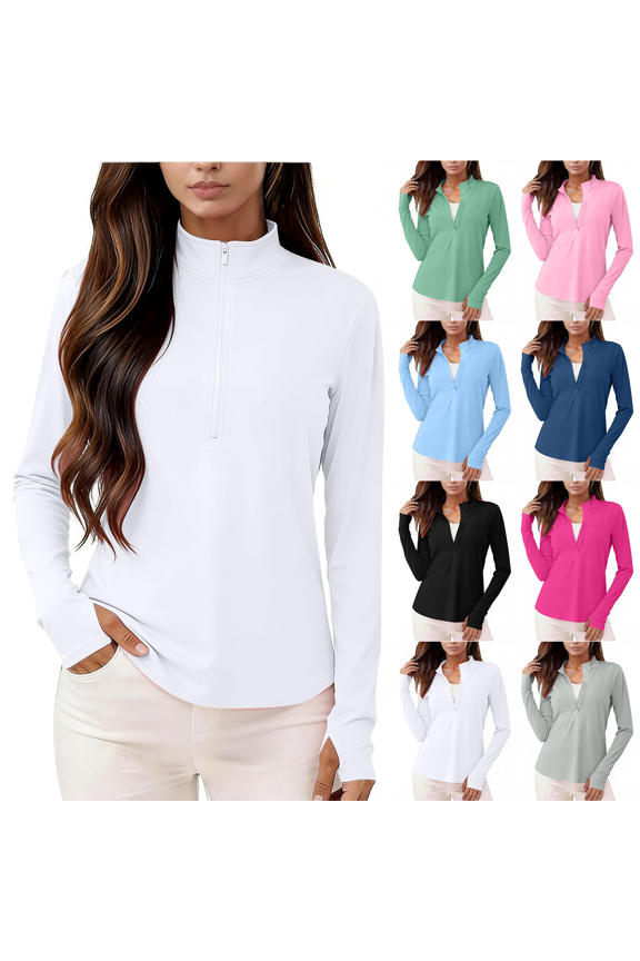 Women's Lightweight Athletic Full Zip Sun Jacket Long Sleeve Summer Hiking Outdoor