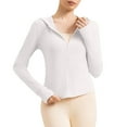 thumbnail image 1 of Women's Lightweight Athletic Jacket Sun Protection Full Zip Long Sleeve Shirts Hiking Outdoor White M, 1 of 4