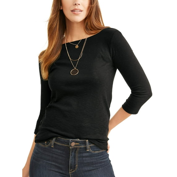 Women's Lightweight Boatneck 3/4 Sleeve T-Shirt