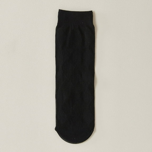 Women’s Lightweight Breathable Crystal Silk White Mid-Calf Socks for Comfort (One Size, 4 Pairs)