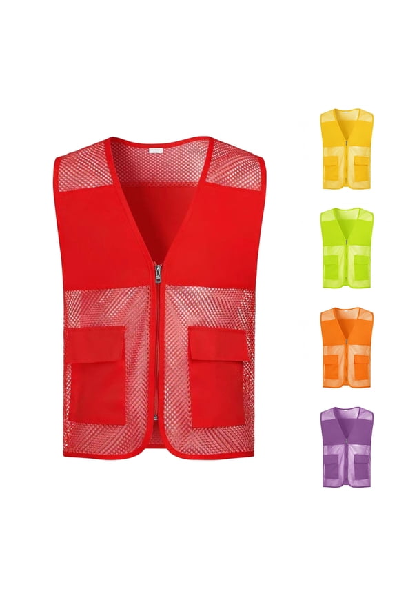 Women's Lightweight Breathable Fishing Travel Hiking Vest Jacket, Outdoor Activewear Windbreaker, Casual Daily Wear Adventure Gear Fashion Essential Gift for Women | Ihhddx,Red L