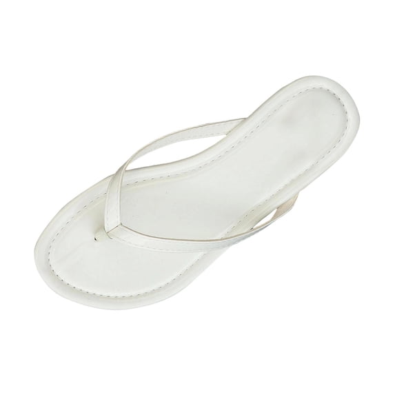 Women's Lightweight Breathable Flip Flops Plus Size Non-Slip Soft Sole Open Toe Thong Sandals Comfortable Beach Slippers White 8.5(41)