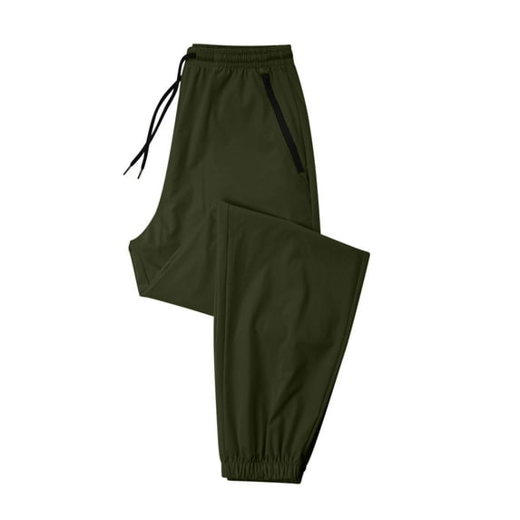Women's Lightweight Breathable Sports Joggers With Drawstring Waist Solid Color Pants For Outdoor Olive Green