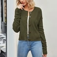 thumbnail image 1 of Women's Lightweight Button Down Cardigan Sweaters Ndbuld Women's Fashion Solid Color Long Sleeve Cardigan Knit Loose Button Coat Green L, 1 of 7