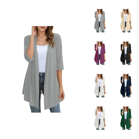 Women's Lightweight Cardigan Casual Loose Knit Shirt Long Sleeve Open Front Fall Fashion Comfortable Soft Stretchy Tops Outerwear Cardigan Sweaters for Women