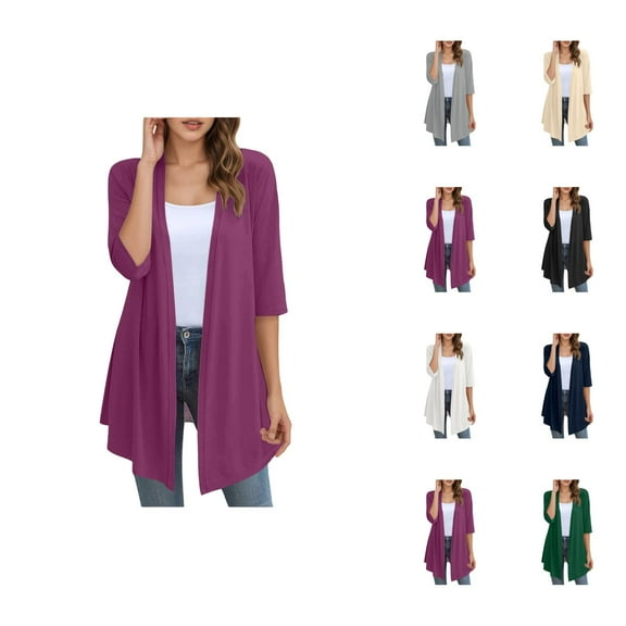 Women's Lightweight Cardigan Casual Loose Knit Shirt Long Sleeve Open Front Fall Fashion Comfortable Soft Stretchy Tops Outerwear Cardigan Sweaters for Women